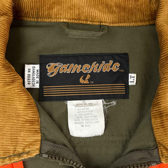 Gamehide Hunting Jacket Adult LARGE TALL Green Blaze Orange Shooting Pheasant - Picture 4 of 9